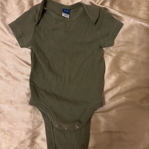 Old Navy Olive Ribbed Kids Bodysuit